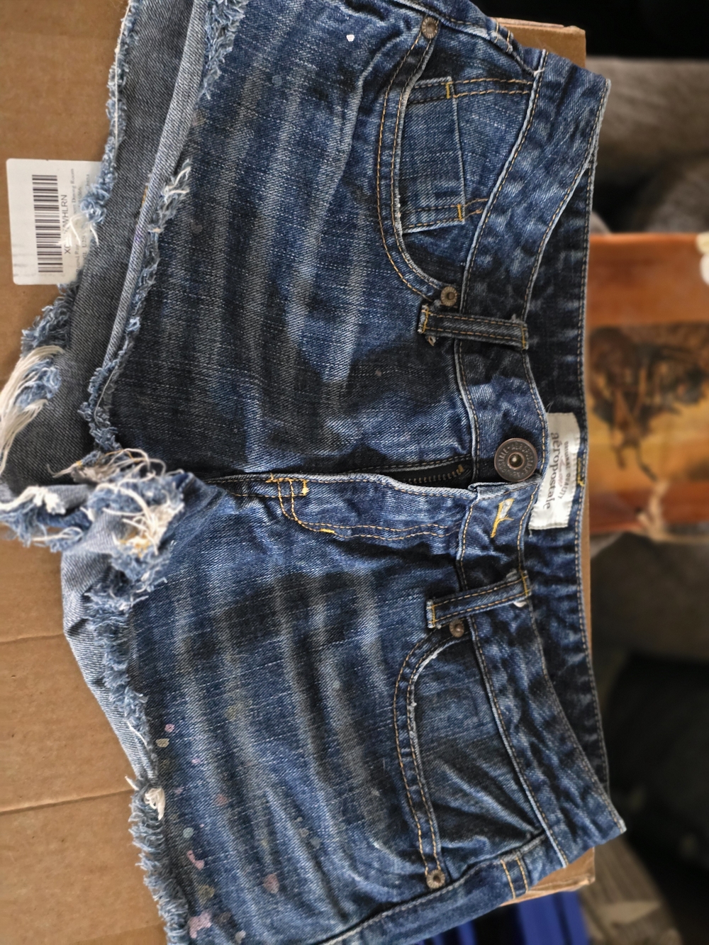 Aeropostale Distressed Blue Denim Jean Shorts